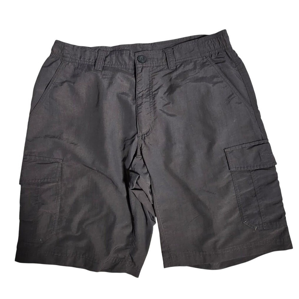 Eddie Bauer Mens‎ Cargo Shorts Charcoal Nylon Hiking Outdoor Lightweight 32W.667